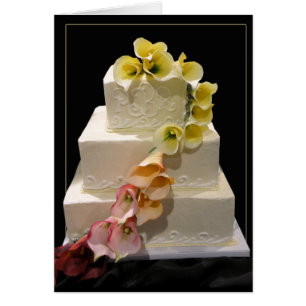 Cartão Bolo de casamento do lírio de Calla