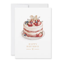 Bolo de Frutas Vermelhas de Aniversário de 34 anos