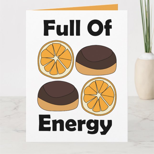 Cartão Bolo de Laranja de Chocolate Jaffa Cheio de Energi (Frente)