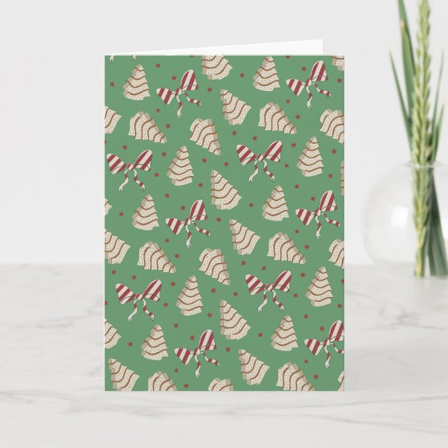 Cartão Bolo de lata de árvore de Natal (Frente)