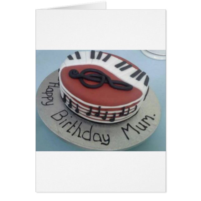 Cartão Bolo de mãe de aniversário feliz (Frente)