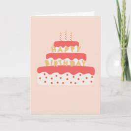 Cartão Bolo de Namorado com Velas borrifadas Rosa