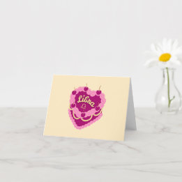 Cartão Bolo de Nascimento do Cardíaco Libra Zodiac Pastel