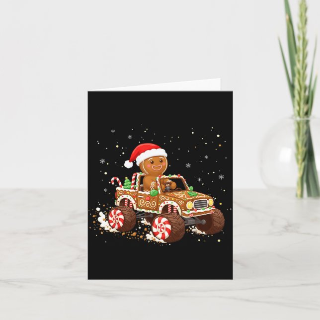Cartão Bolo de Natal com Biscoito de Gengibre de Caminhão (Frente)