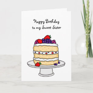 Cartão Bolo de Ponta Feliz de Aniversário Personalizado