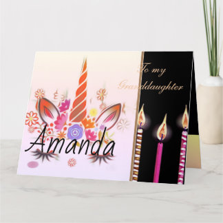 Cartão Bolo de rosto unicórnio Aniversário