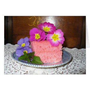 Cartão Bolo do receita-rosa do Victorian