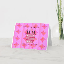 Cartão Bolo Floral de Aniversário para a Impressão de Art