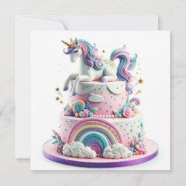 CARTÃO BOLSA DE ANIVERSÁRIO DE CRIANÇA RAINBOWS E UNICORN