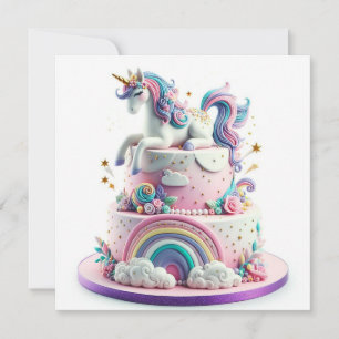 CARTÃO BOLSA DE ANIVERSÁRIO DE CRIANÇA RAINBOWS E UNICORN