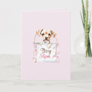 Cartão Bolsa de Mãe de Cachorro Rosa Bege