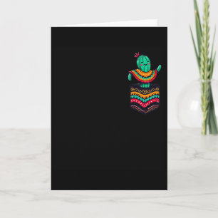 Cartão Bolsa de Serape de Cacto Fofo Cinco De Mayo Mexica