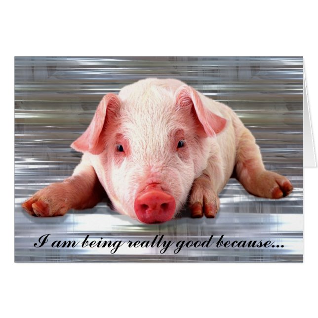 Cartão Bom Porco Personalizável (Frente Horizontal)