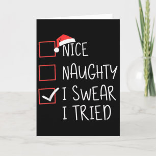 Cartão Bom Travesso Eu Juro Que Tentei Natal Papai Noel