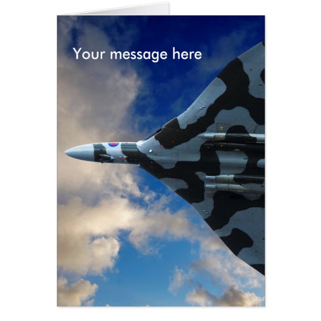 Cartão Bombardeiro de Vulcan em vôo (Frente)