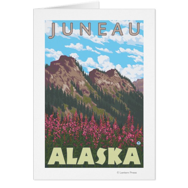Cartão Bombas e Montanhas - Juneau, Alasca (Frente)