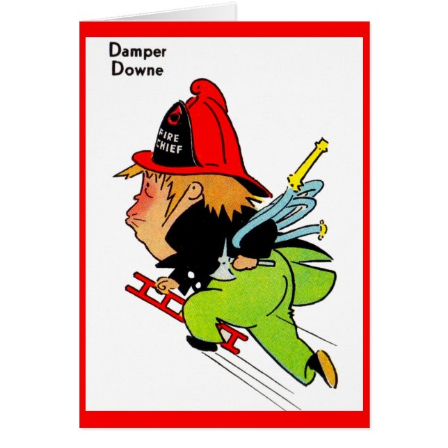 Cartão bombeiro Damper Downe (Frente)