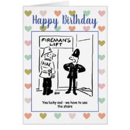 Cartão Bombeiro e policial compartilham uma Piada