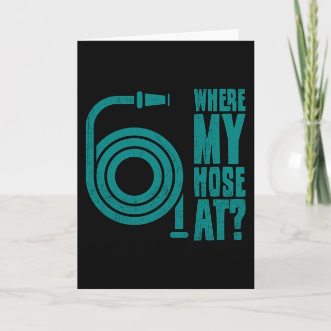 Cartão Bombeiro Engraçado Roupas de Bombeiro Bombeiro (Frente)