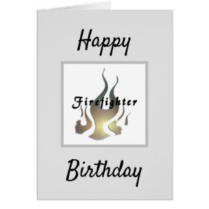 Cartão Bombeiro Flames Feliz Aniversário