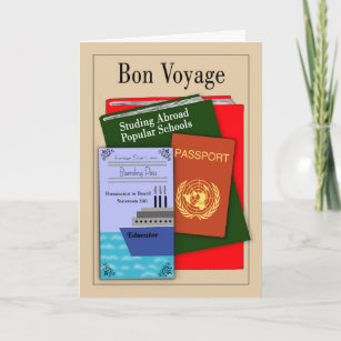 Cartão Bon Voyage Study No Exterior Card