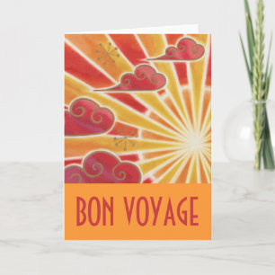 Cartão 'Bon Voyage' sunset laranja