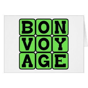 Cartão Bon Voyage, Tenha Uma Boa Viagem