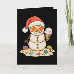 Cartão Bondeco de Areia Chapéu de Papai Noel Natal Vibraç