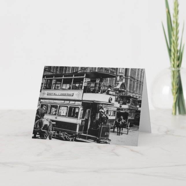 Cartão Bondes em Manchester, c.1900 (Frente)