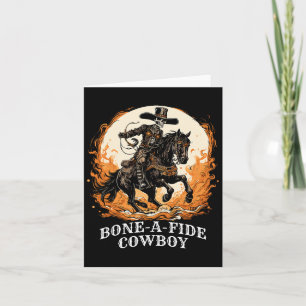 Cartão Bone-a-fide Halloween Cowboy Spooky Skeleton Rodeo