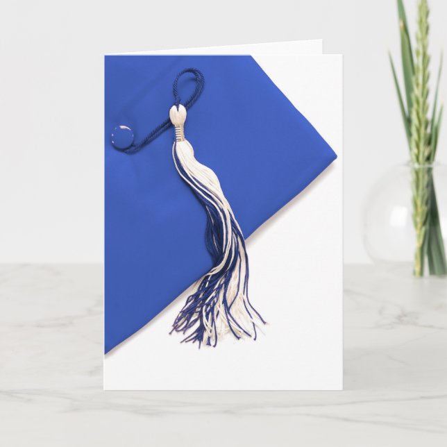 Cartão Boné de formatura Azul com Placa Tassel (Frente)
