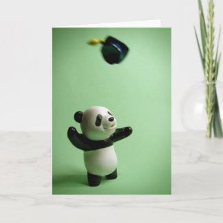Cartão Boné de formatura do Urso Panda