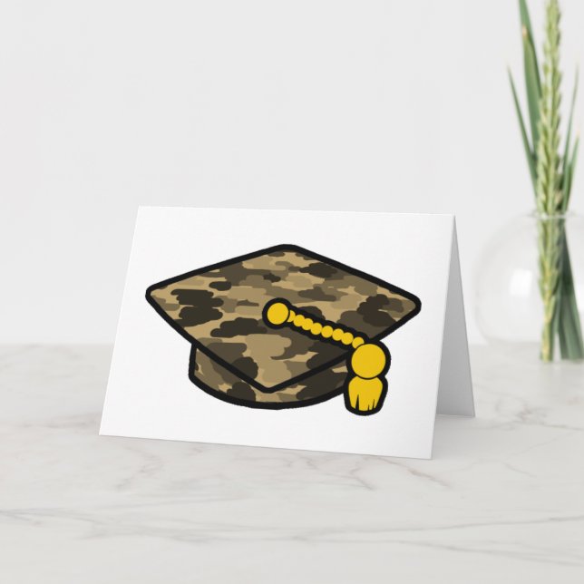 Cartão Boné de formatura Khaki Camo (Frente)