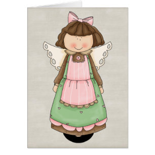 Cartão Boneca adorável do anjo do país