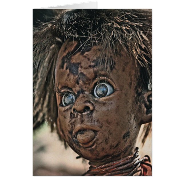 Cartão Boneca assustadora (Frente)