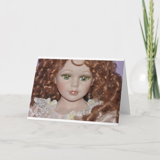 Cartão Boneca Curly Haired (Frente)