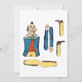 Cartão boneca de papel de velho esquisita cortada