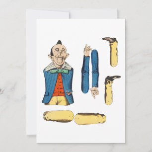 Cartão boneca de papel de velho esquisita cortada