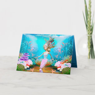 Cartão Boneca famosa vestida como uma sereia