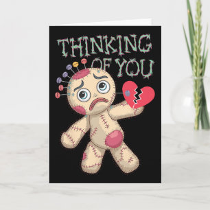 Cartão Boneca Voodoo Fofa Humor Negro Amor Sarcasmo Maldi