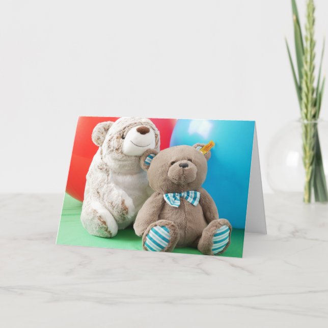 Cartão Bonecas e Bolas de Urso de Teddy (Frente)