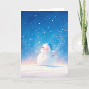 Cartão Boneco de Neve Alegre