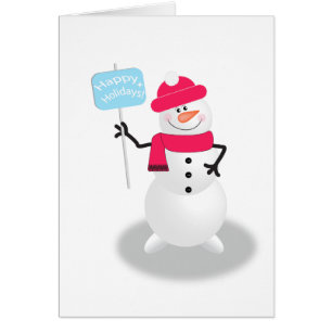 Cartão Boneco de neve boas festas