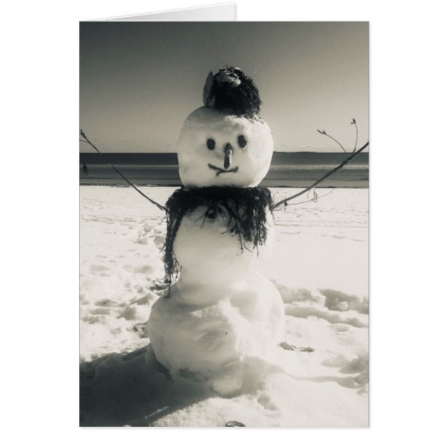 Cartão boneco de neve da costa (Frente)