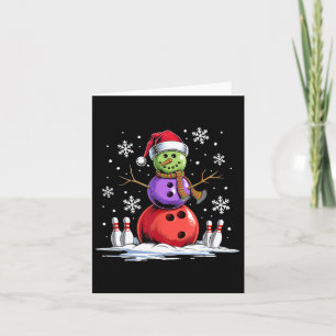 Cartão Boneco de Neve de Boliche Jogador de Boliche Chapé