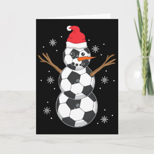 Cartão Boneco de Neve de Futebol com Suéter Feio de Natal