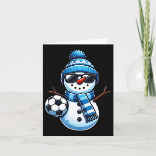 Cartão Boneco de Neve de Futebol Engraçado Amantes de Esp
