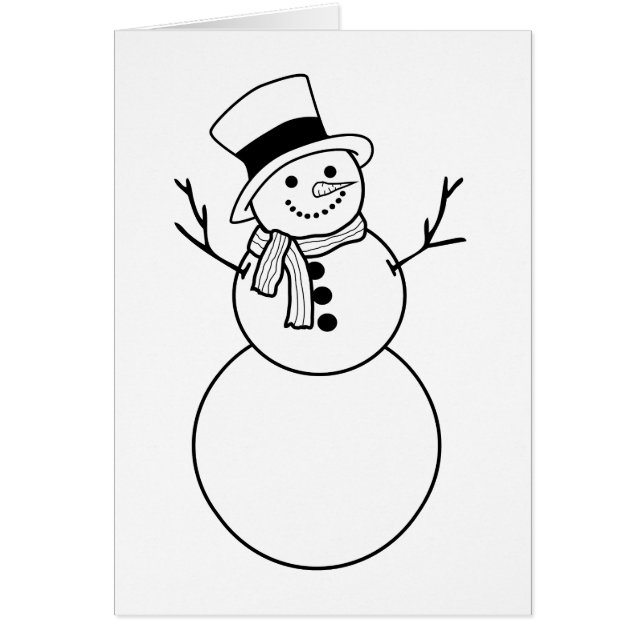 Cartão boneco de neve de inverno (Frente)