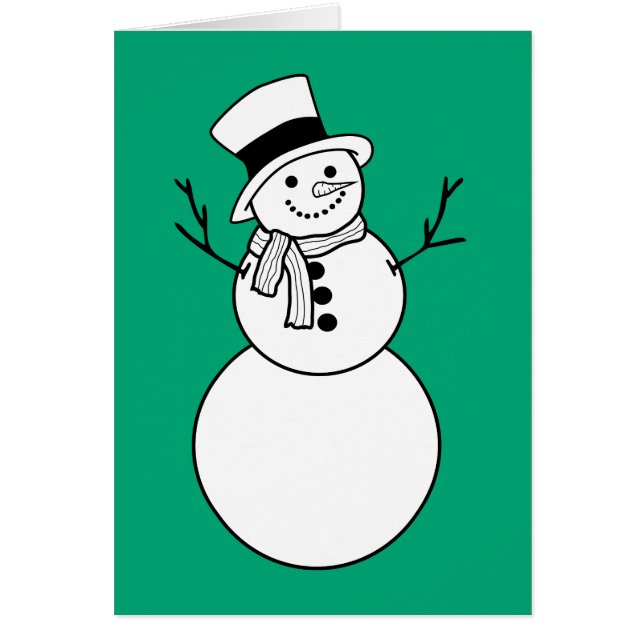 Cartão boneco de neve de inverno escolhe sua própria cor  (Frente)