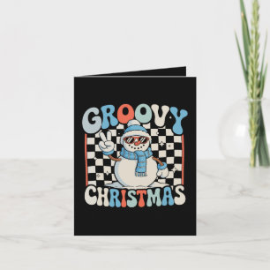 Cartão Boneco de Neve Groovy Xmas Natal Quadriculado Cria